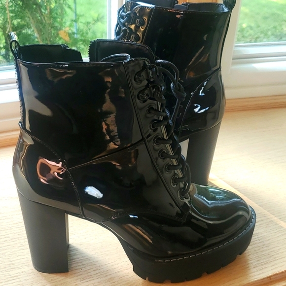 Azalea Wang ASA Patent Black Boots Great for Fall and Winter!! - Picture 5 of 11